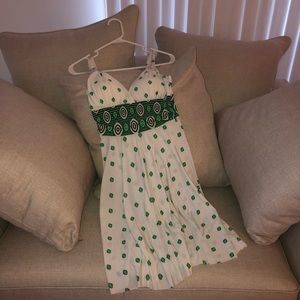 Wink white and green dress, Size small